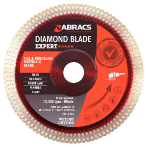 Abracs ABDCR115 X-Tech Tile & Porcelain Diamond Blade - 115 x 1.2 x 22mm | Compare The Build