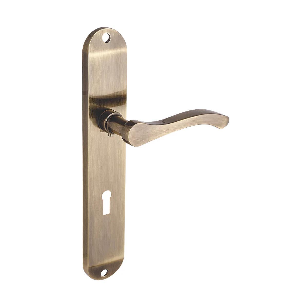 Capri Long Lever Lock Door Handle in Antique Brass (Pair) Price Comparisons | Compare The Build