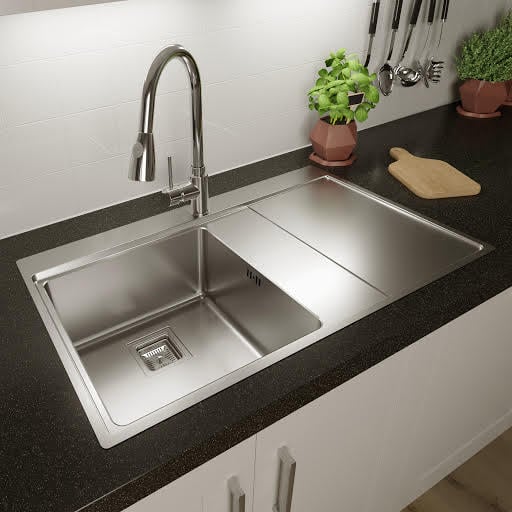 Sauber Stainless Steel Inset Kitchen Sink & Drainer 1 Bowl RH Price Comparisons | Compare The Build