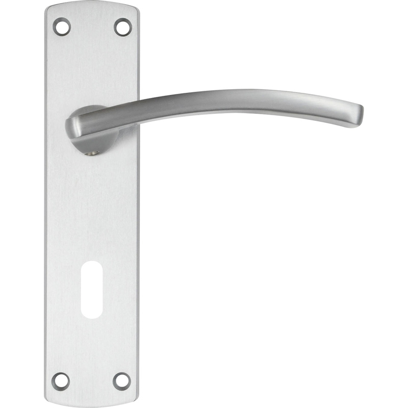 Stanza Toledo Door Handles Satin Lock (Pair) in Silver Plastic | Compare The Build