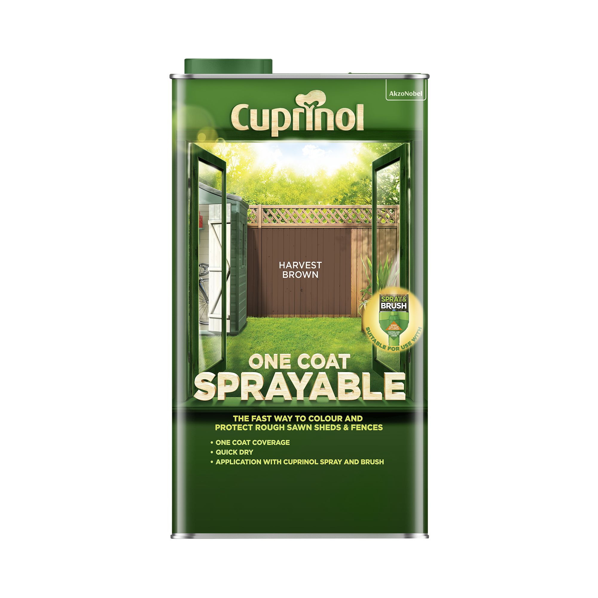 Cuprinol One coat sprayable Harvest brown Matt Fence & shed Treatment 5L Price Comparisons | Compare The Build