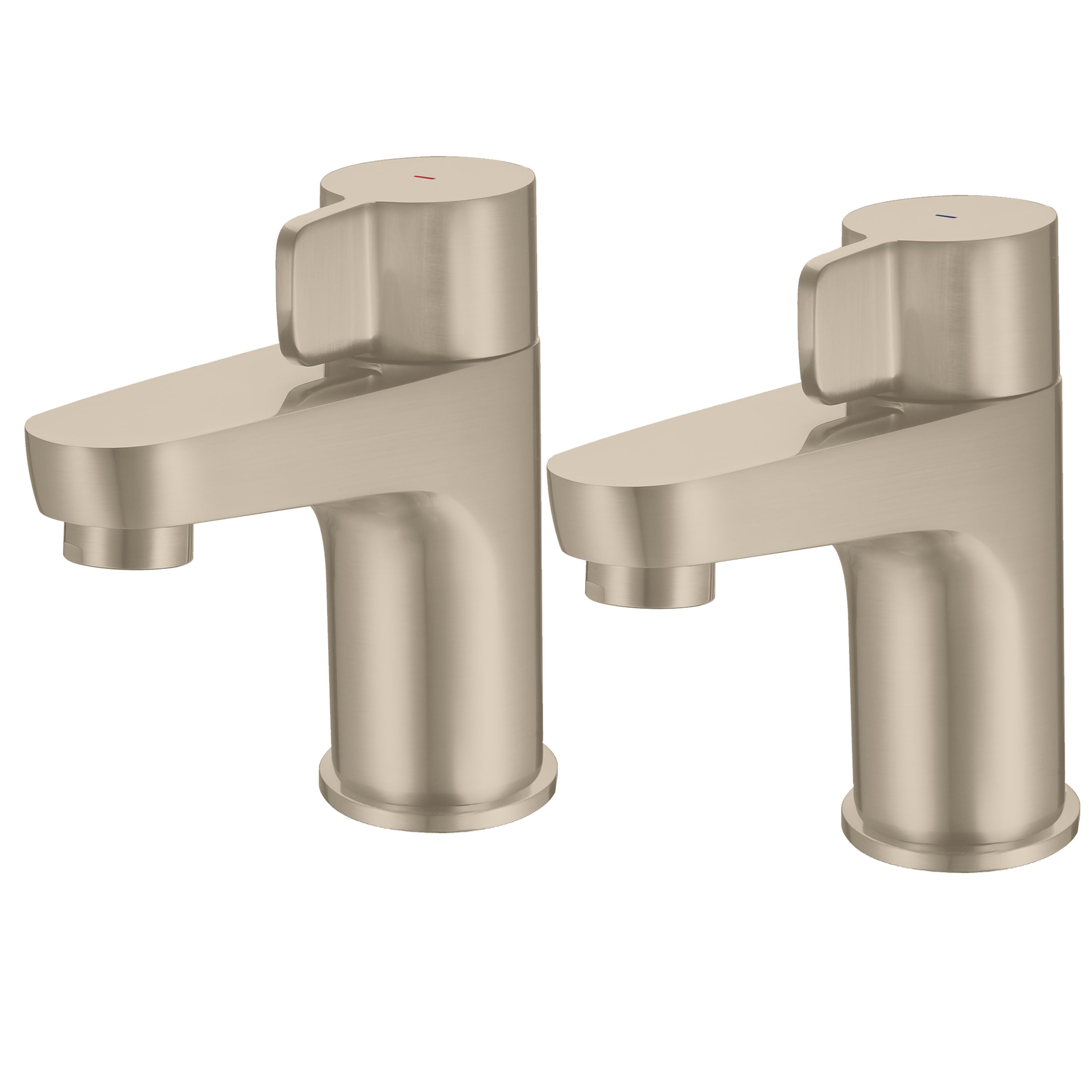 GoodHome Cavally Nickel Effect Basin Pillar Tap Price Comparisons | Compare The Build