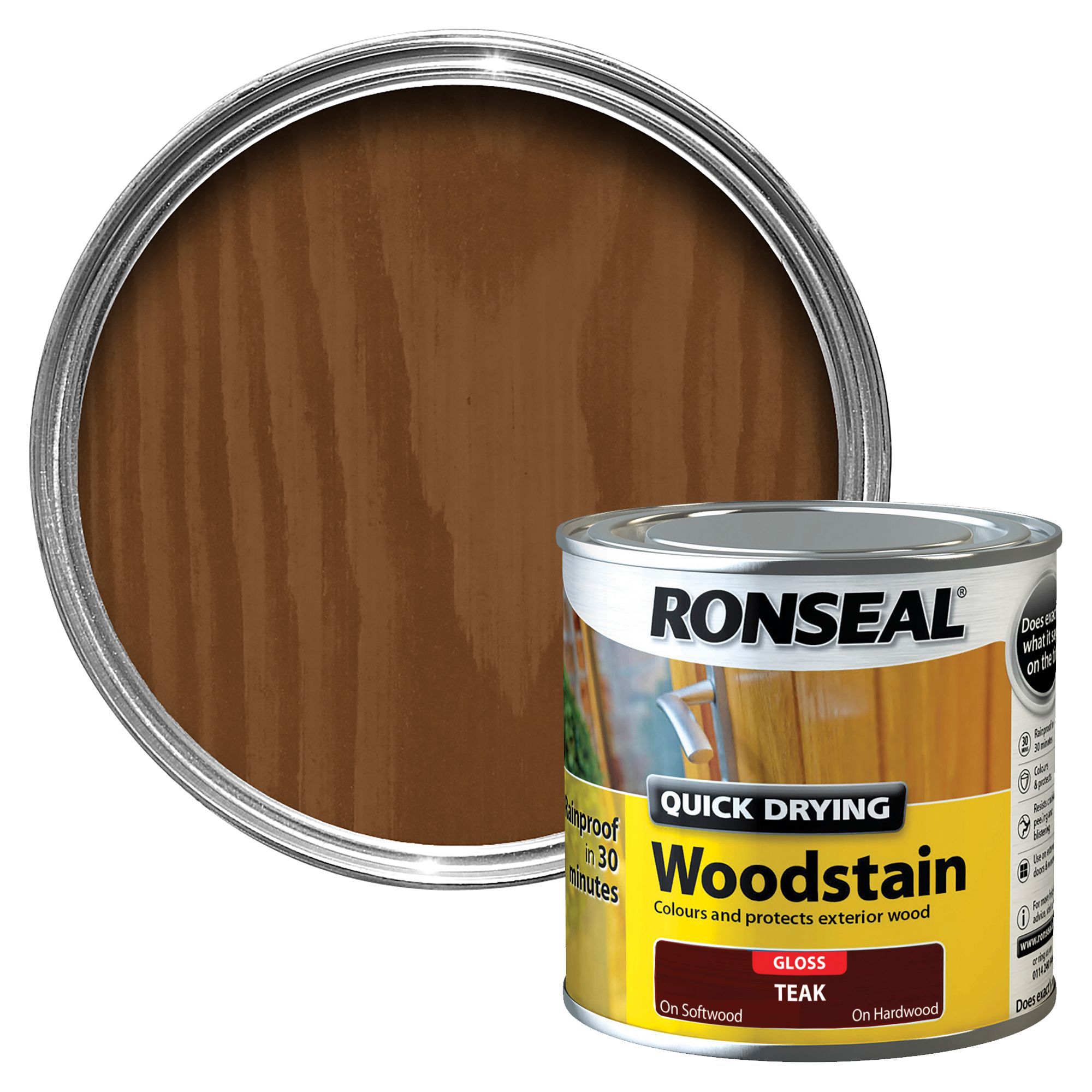 Ronseal Teak Gloss Wood Stain, 250Ml Price Comparisons | Compare The Build