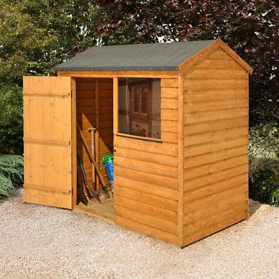 Forest Garden 6X4 Larchlap Reverse Apex Overlap Wooden Shed With Assembly Service Base Included Price Comparisons | Compare The Build