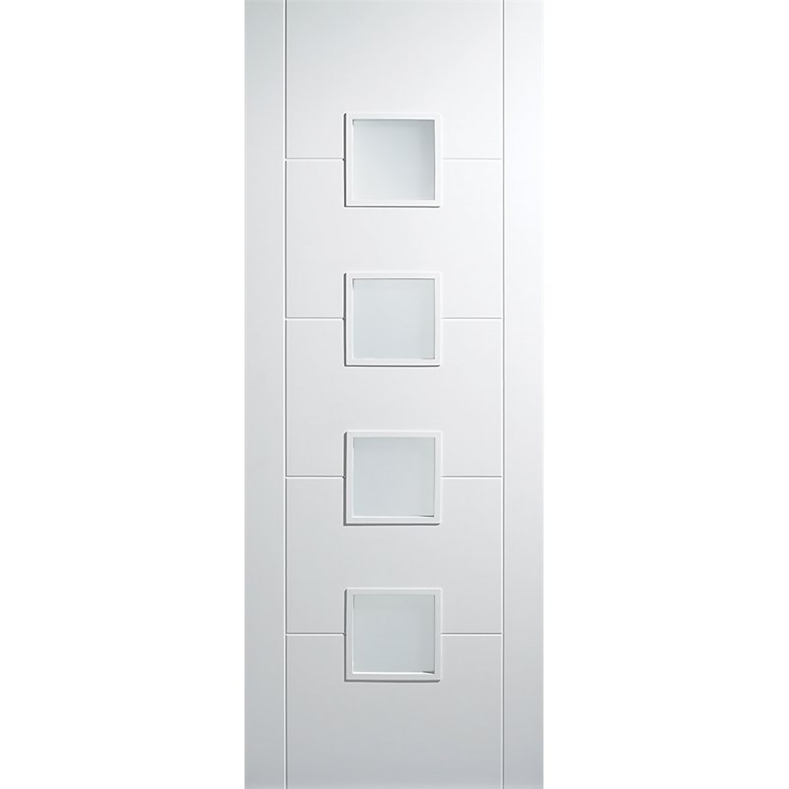 Vancouver - Frosted Glazed White Primed Internal Door - 1981 x 762 x 35mm Price Comparisons | Compare The Build
