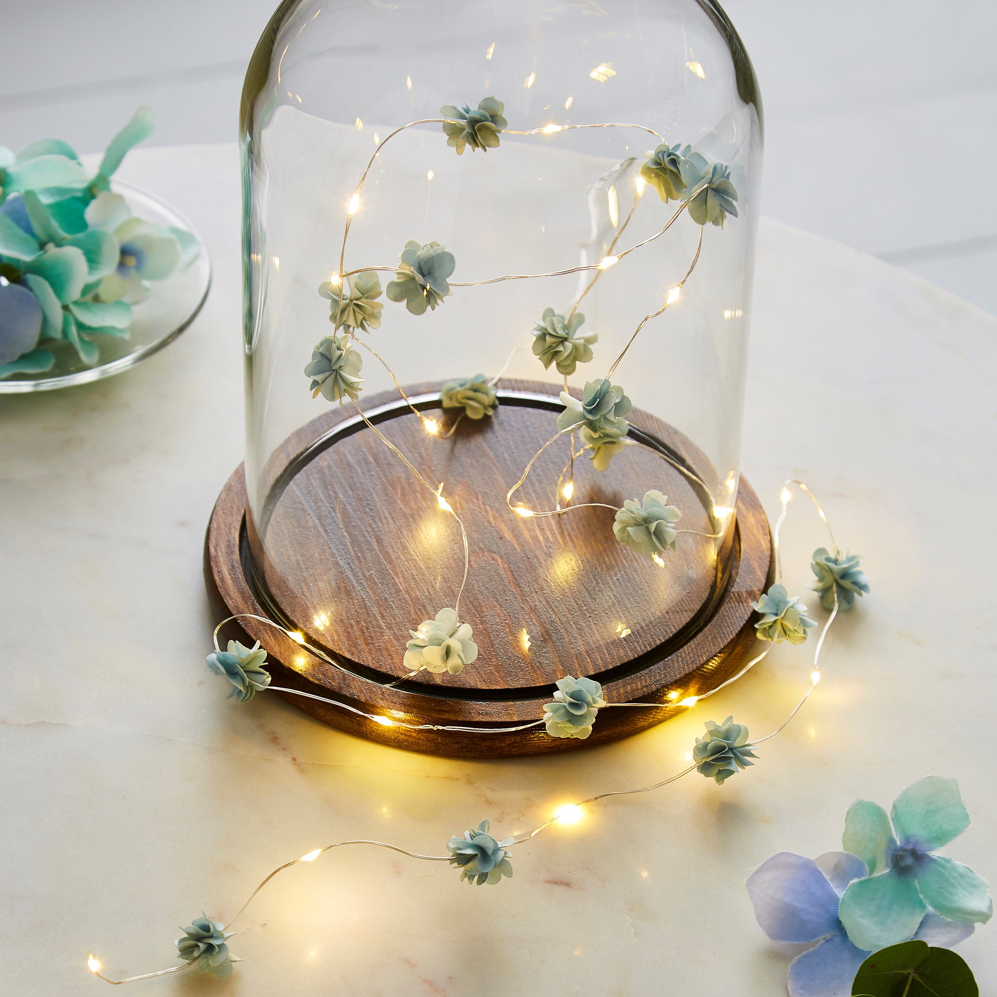 Inlight Light Blue Floral Battery-Powered Warm White 10 Led Indoor String Lights | Compare The Build