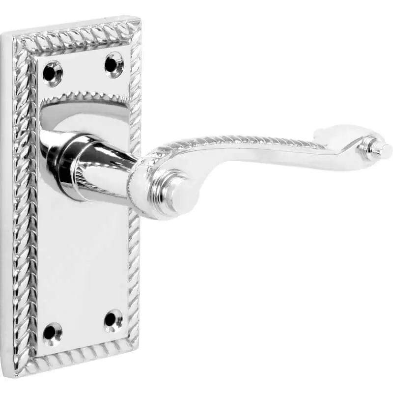 Polished Chrome Georgian Short Backplate Scroll Lever Latch Door Handle - Pair - Designer Levers Price Comparisons | Compare The Build