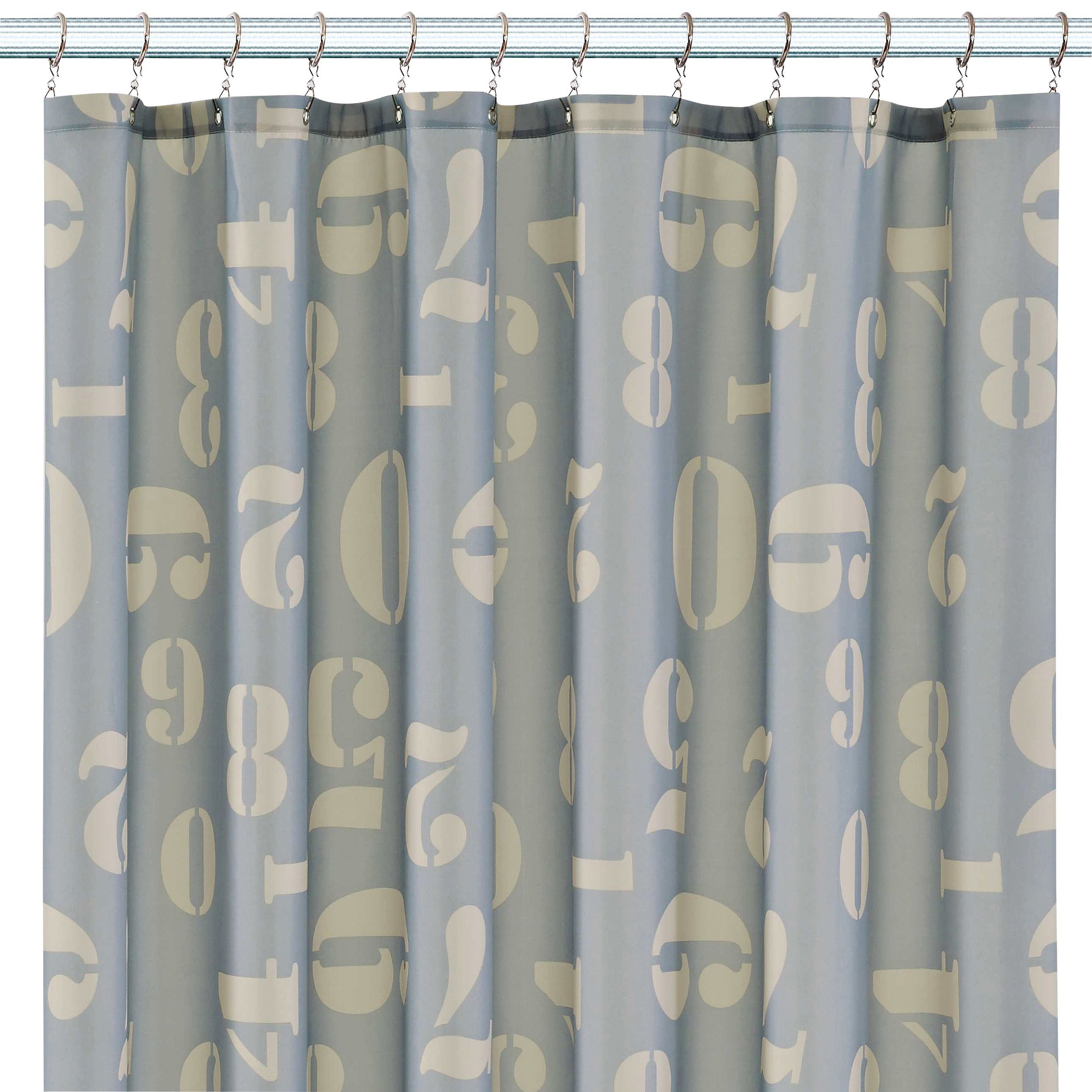 Cooke & Lewis Grey Arion Numbers Shower Curtain (L)1800 mm | Compare The Build