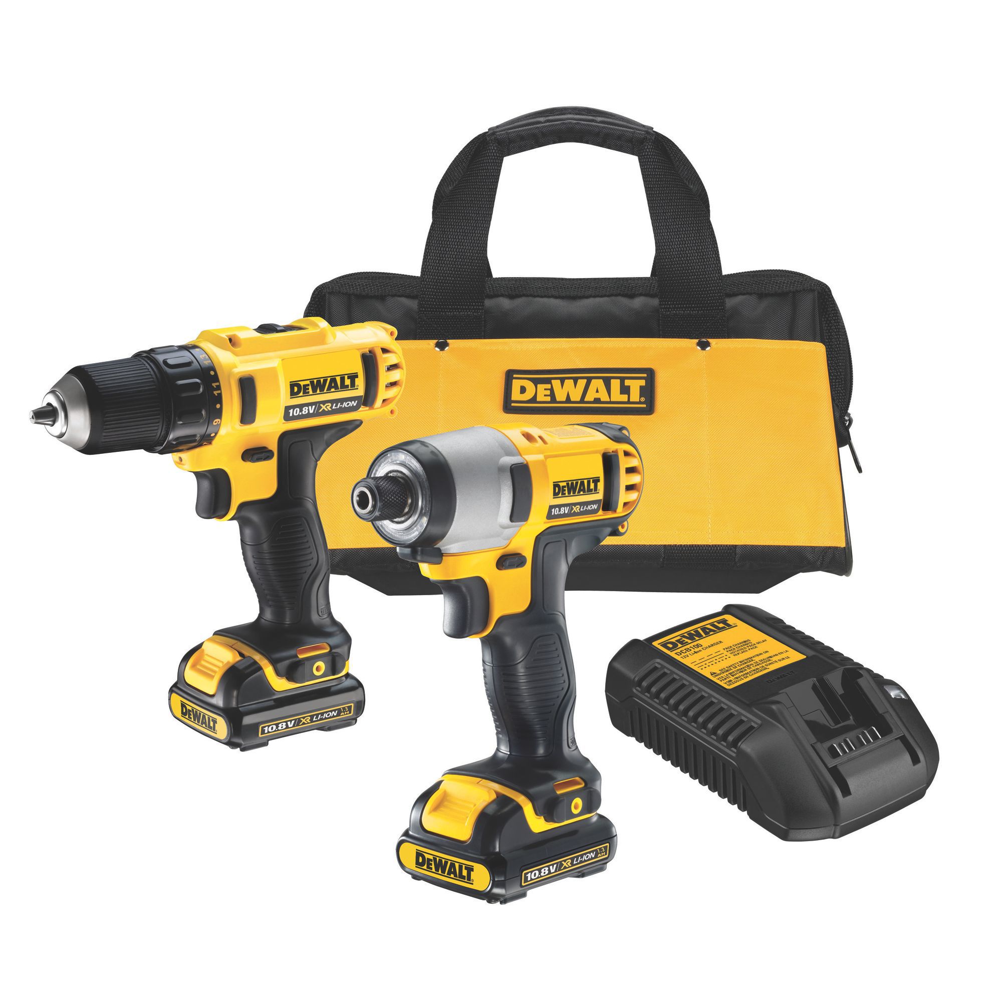 DeWalt XR 12V 1.3Ah Li-ion Cordless Drill driver & impact driver DCK211C2-BQGB | Compare The Build