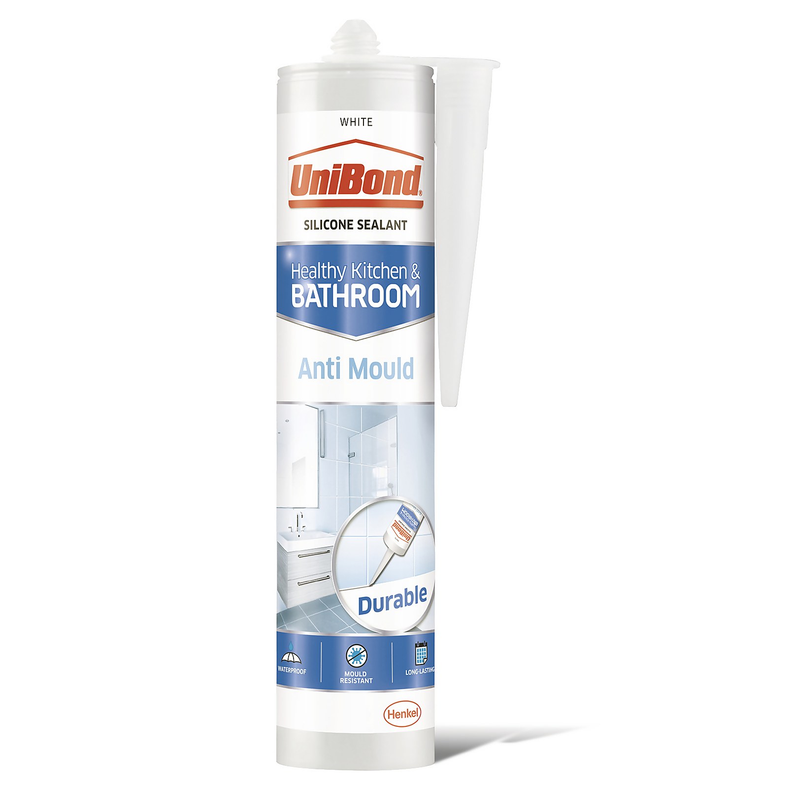 UniBond Healthy Kitchen & Bathroom Silicone Sealant Anti Mould White Cartridge 274g Price Comparisons | Compare The Build