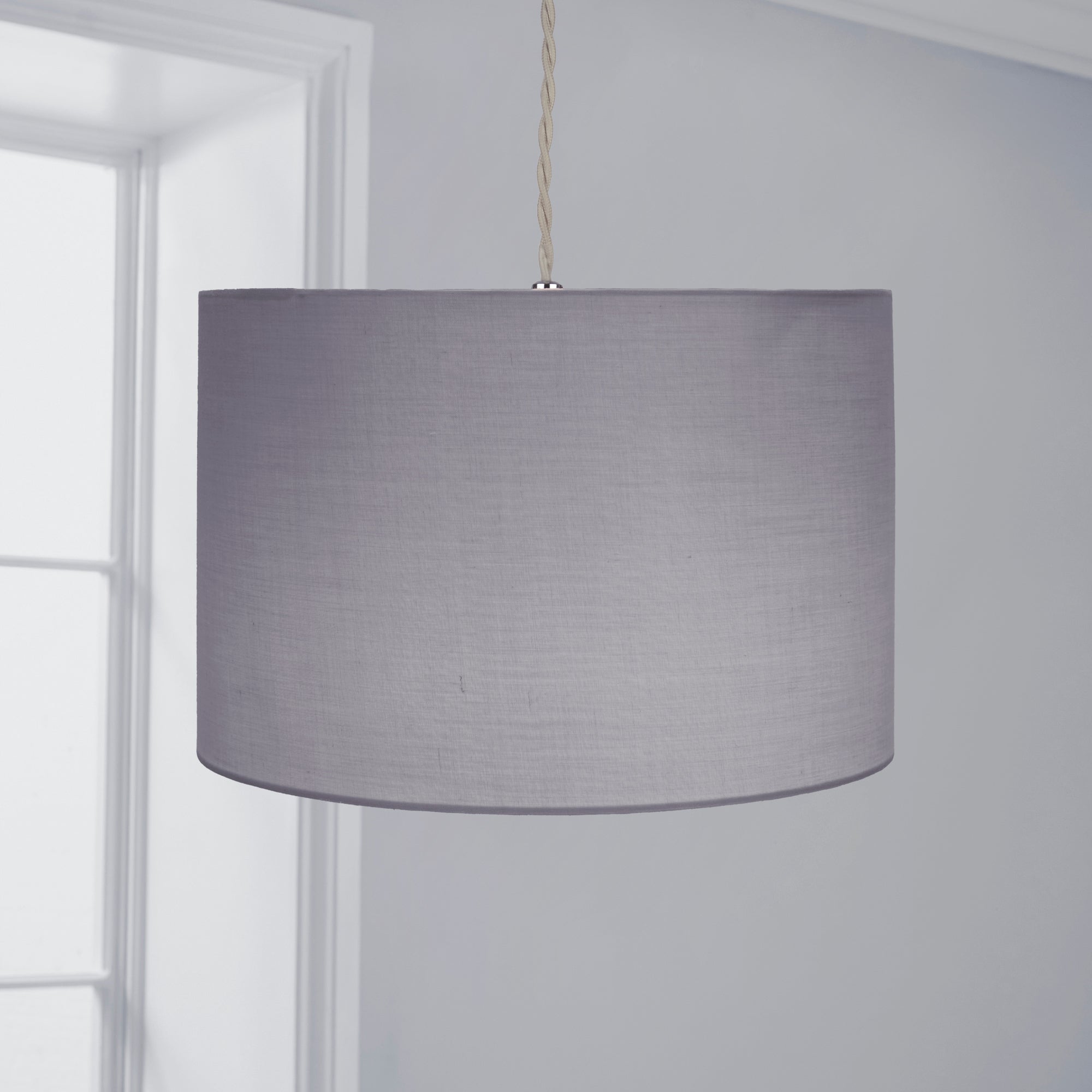 Luna Drum Lamp Shade 20cm Dove Grey Grey Price Comparisons | Compare The Build