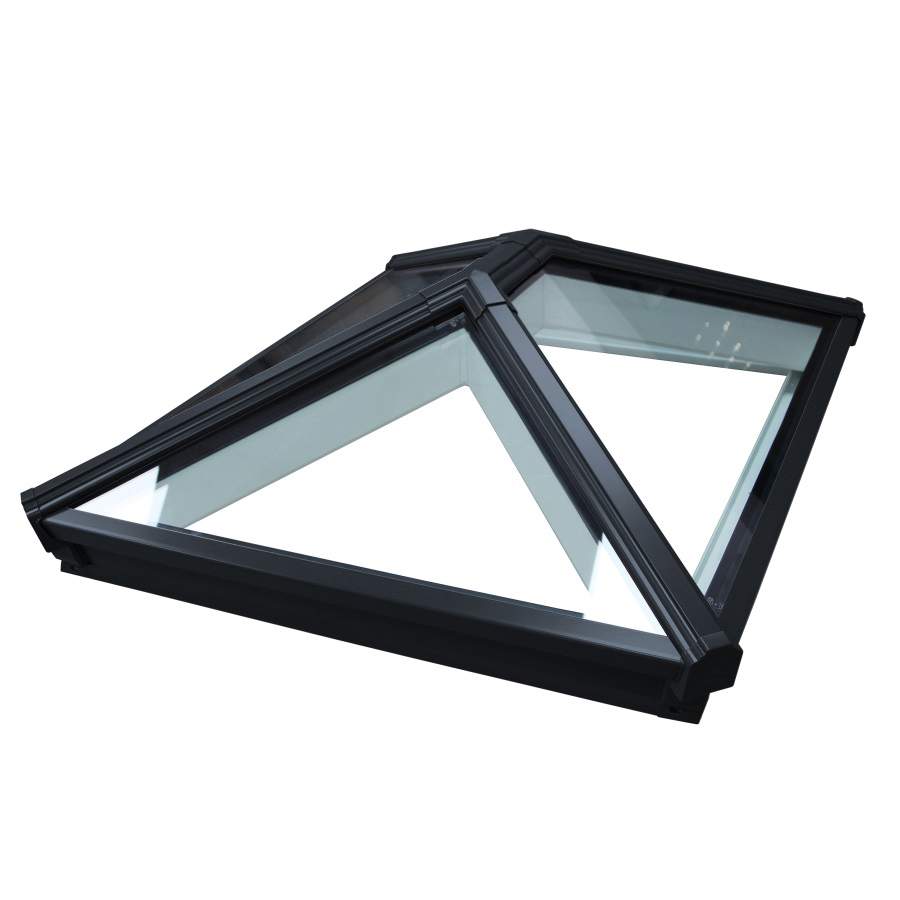 Korniche Black &amp; White Aluminium Roof Lantern 2000mm x 1000mm Blue Glazing Glass 2000-1000-10000-BW-B Price Comparisons | Compare The Build