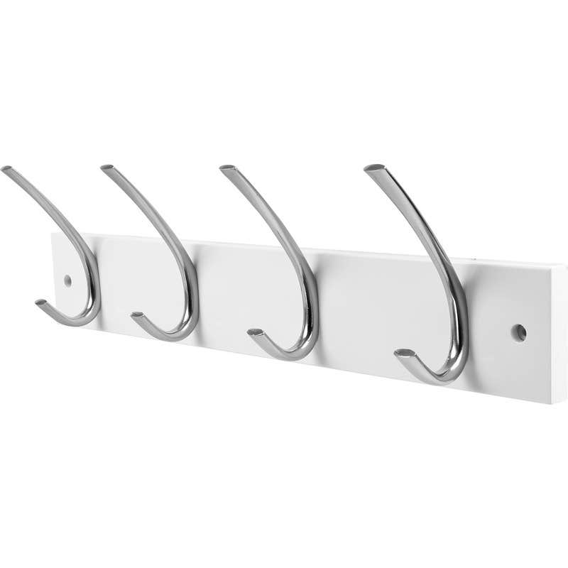 4 Satin Nickel Ribbed Hat &amp; Coat Hooks on White Board Price Comparisons | Compare The Build