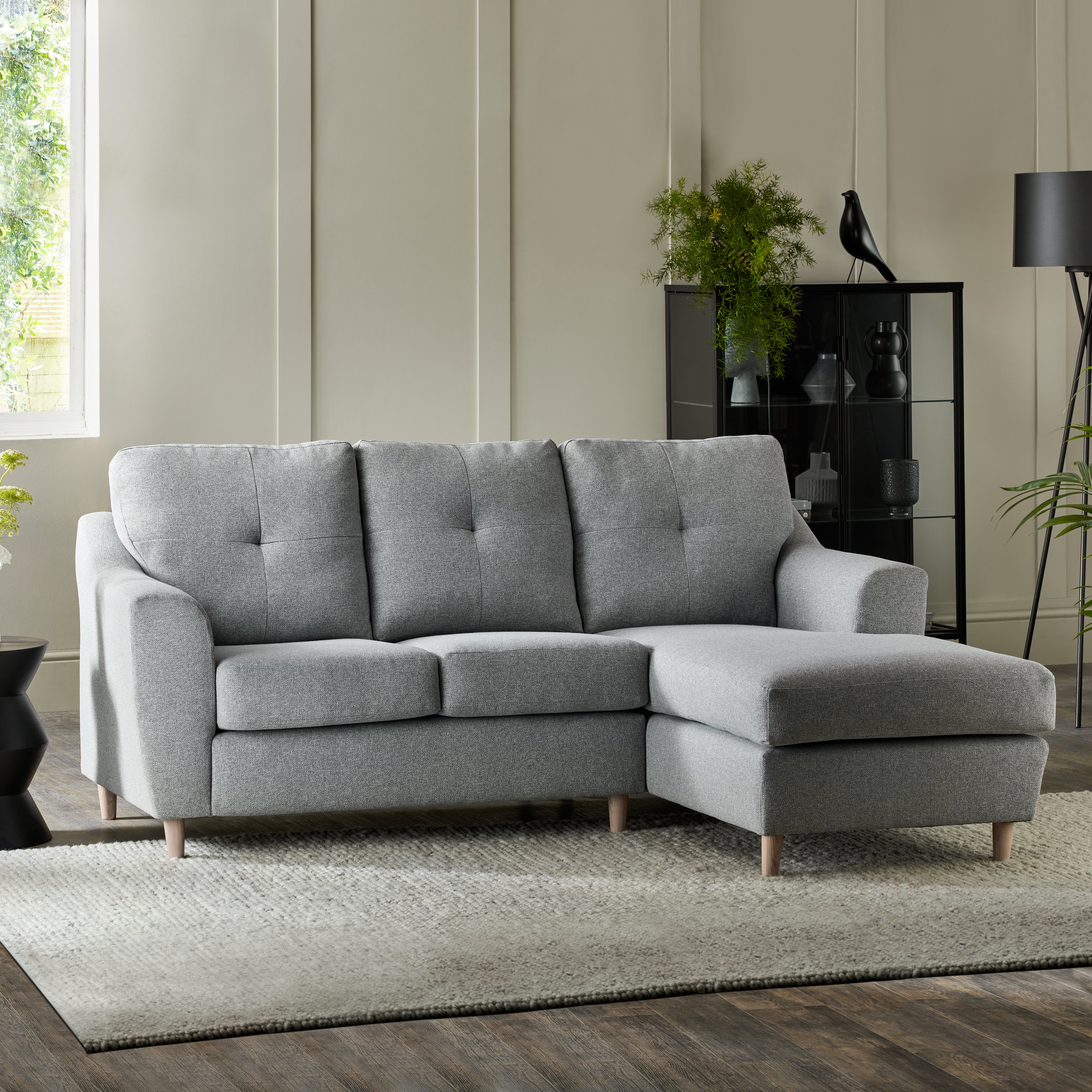 Baxter Textured Weave Corner Chaise Sofa Textured Weave Silver Price Comparisons | Compare The Build