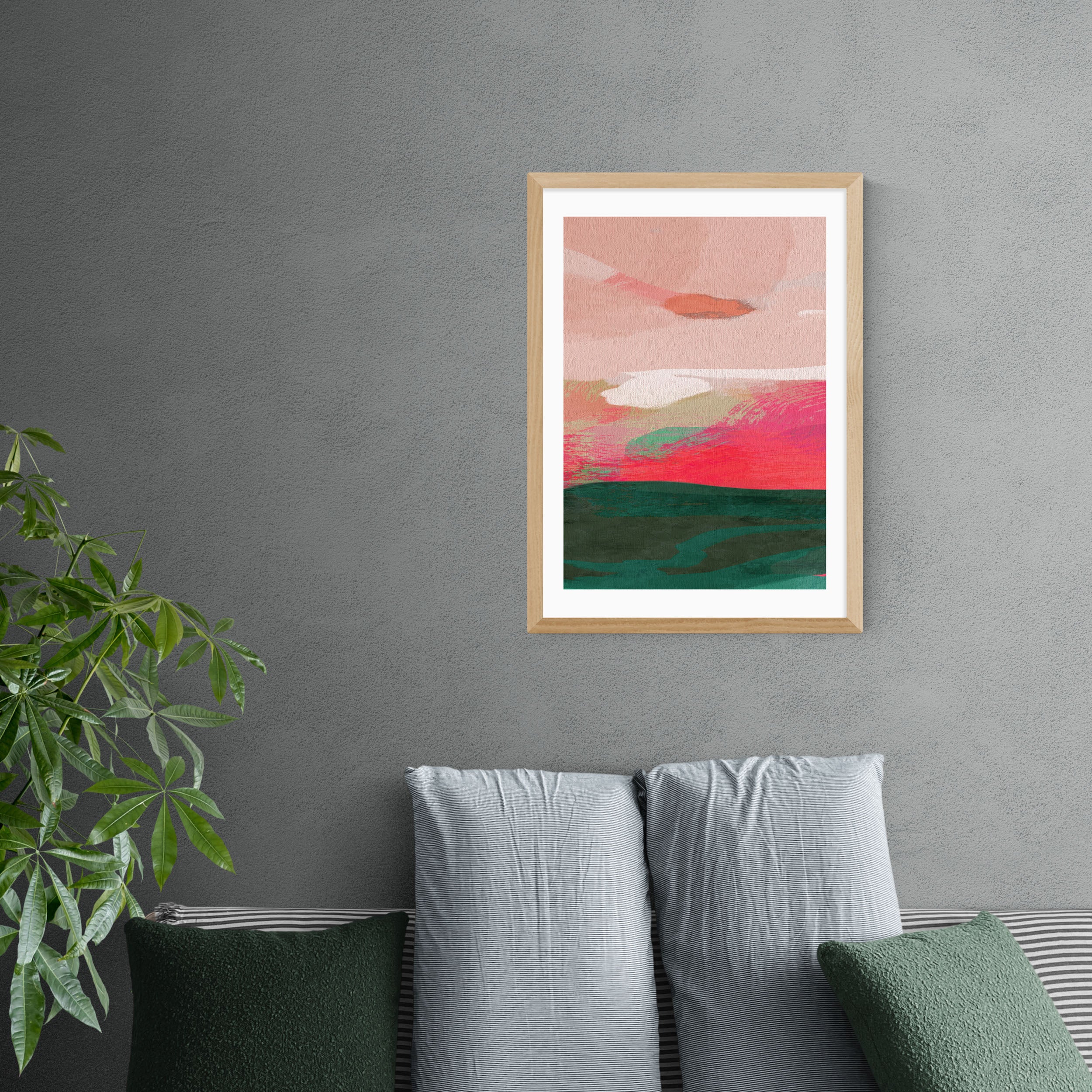 East End Prints Green & Pink Abstract II Framed Print Pink Price Comparisons | Compare The Build