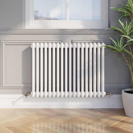 Park Lane Traditional Colosseum Double Bar Column Radiator White 600 x 830mm Price Comparisons | Compare The Build