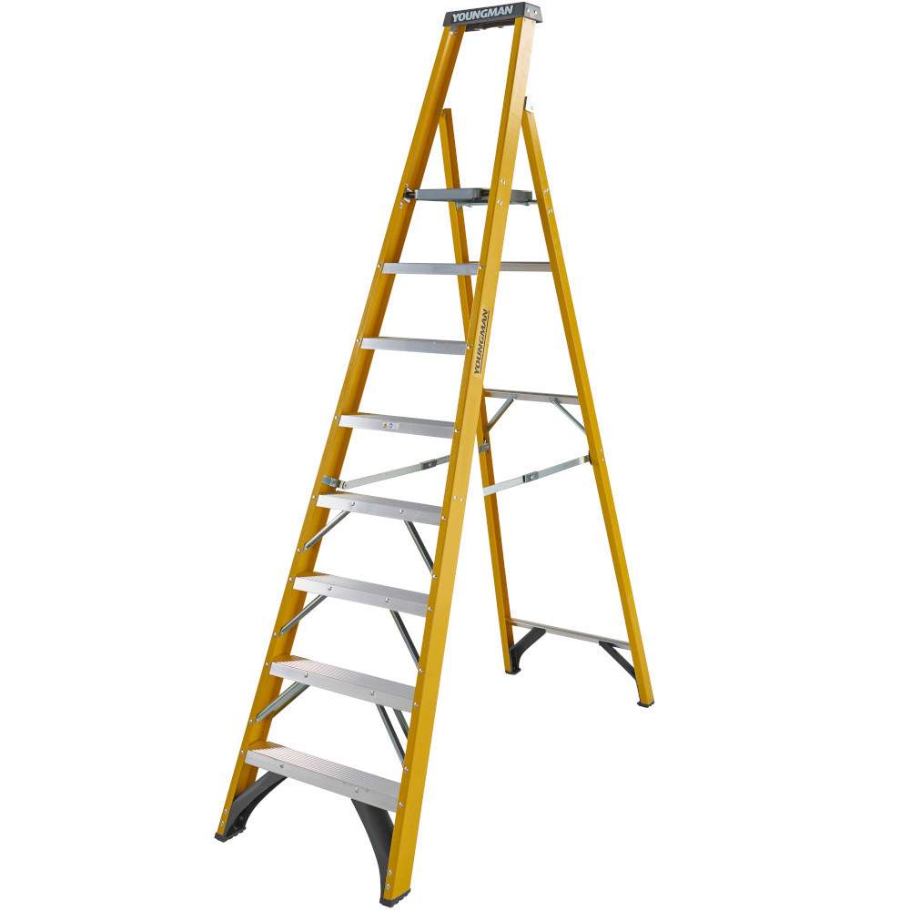 Youngman 8 Tread S400 GRP Trade Platform Step Ladder - BS EN 131 52745801 Price Comparisons | Compare The Build