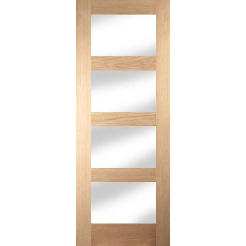 Jeld-wen Oregon White Oak Shaker 4 Light Clear Glazed Unfinished Internal Door 1981mm x 838mm x 35mm (78" x 33") Price Comparisons | Compare The Build