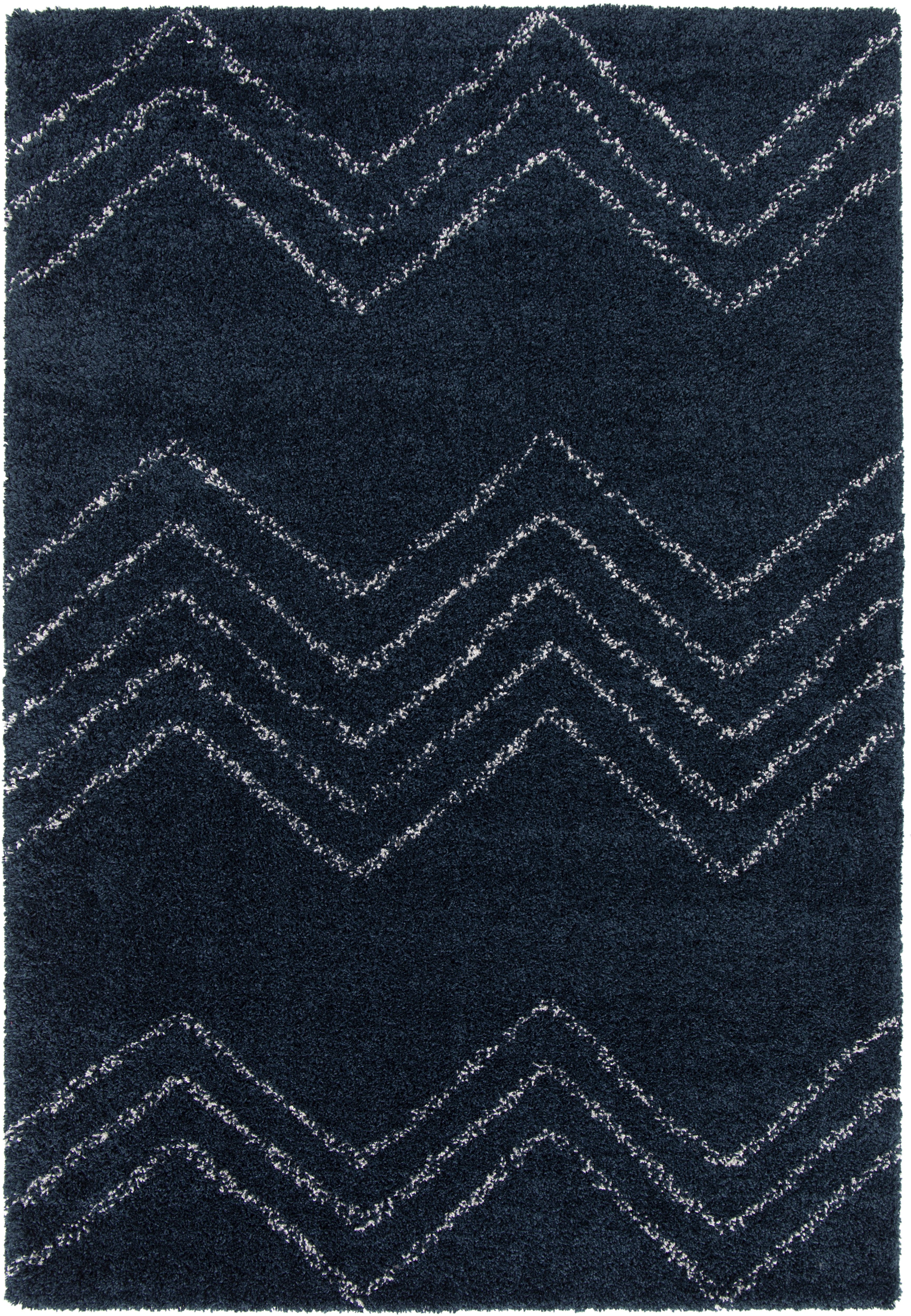 GoodHome Manzo Striped Dark Blue Rug 170Cmx120Cm Price Comparisons | Compare The Build