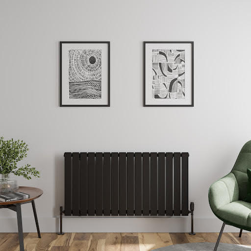 DuraTherm Horizontal Single Flat Panel Designer Radiator - 600 x 1212mm Black Price Comparisons | Compare The Build