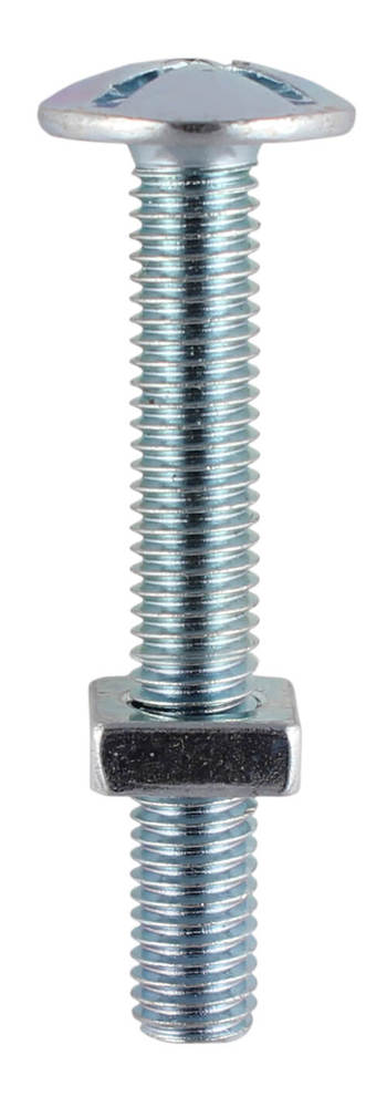 M6 x 50mm - Roofing Bolt with Nut - BZP - Bag of 25 Price Comparisons | Compare The Build