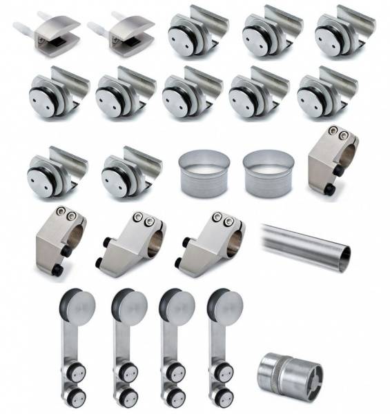 Satin Stainless Steel SG Double Sliding Door Kit Countersunk Price Comparisons | Compare The Build