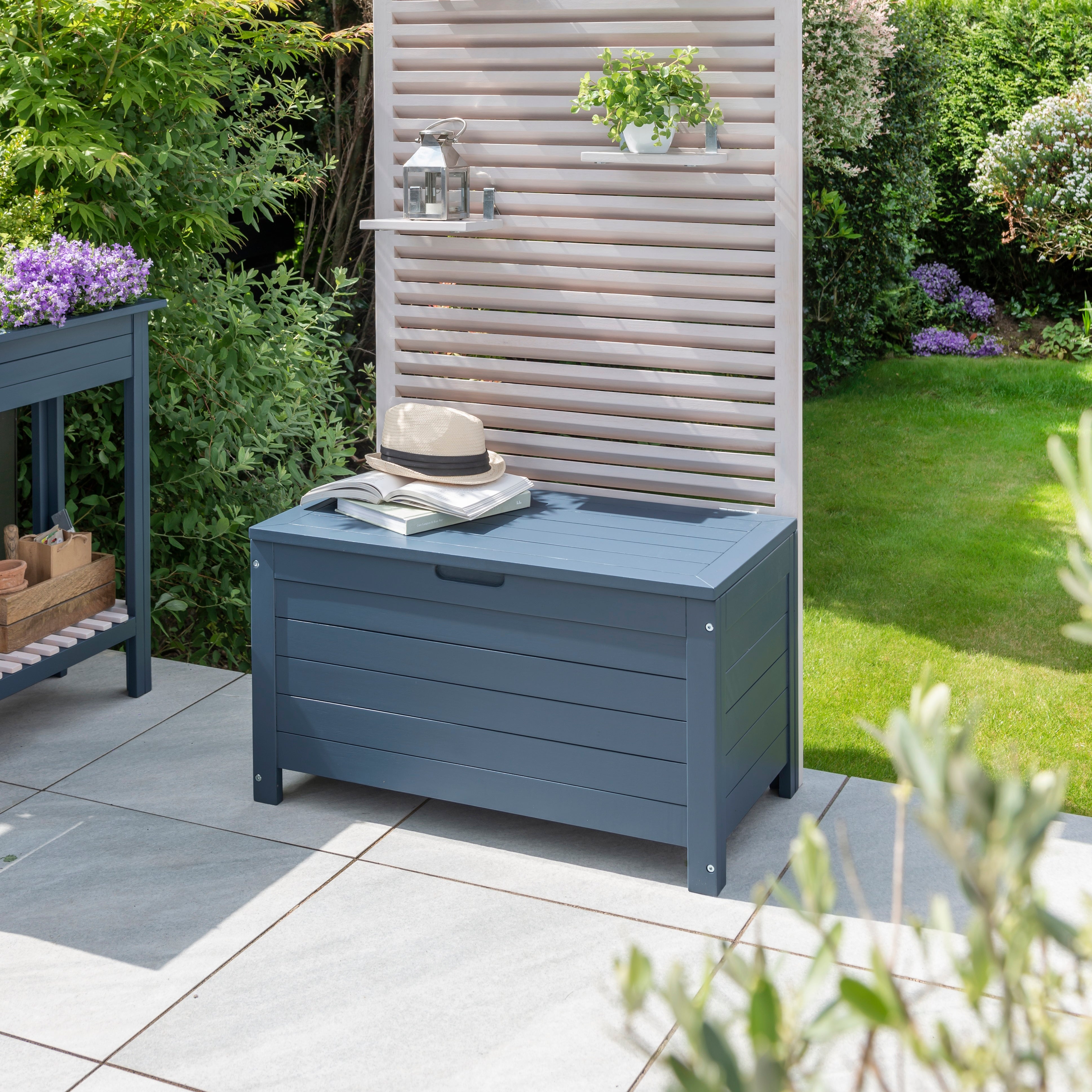 Florenity Galaxy Garden Storage Bench Blue Price Comparisons | Compare The Build