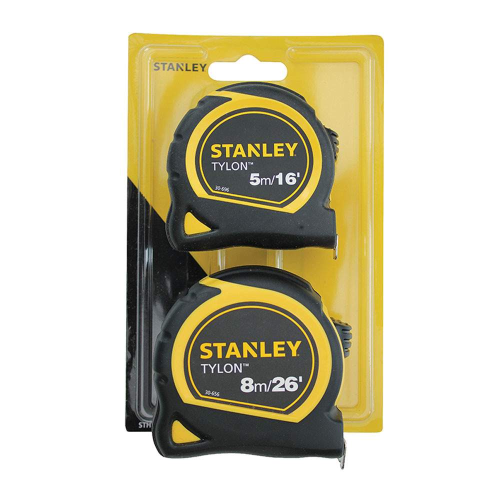 Stanley Tylon Twin Pack of Pocket Tapes - 5m (16ft) &amp; 8m (26ft) STA998985 Price Comparisons | Compare The Build