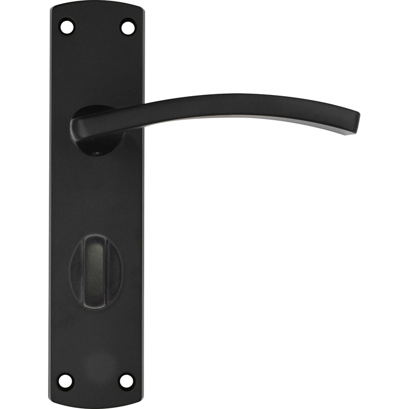 Stanza Toledo Door Handles Matt Bathroom (Pair) in Black Plastic Price Comparisons | Compare The Build