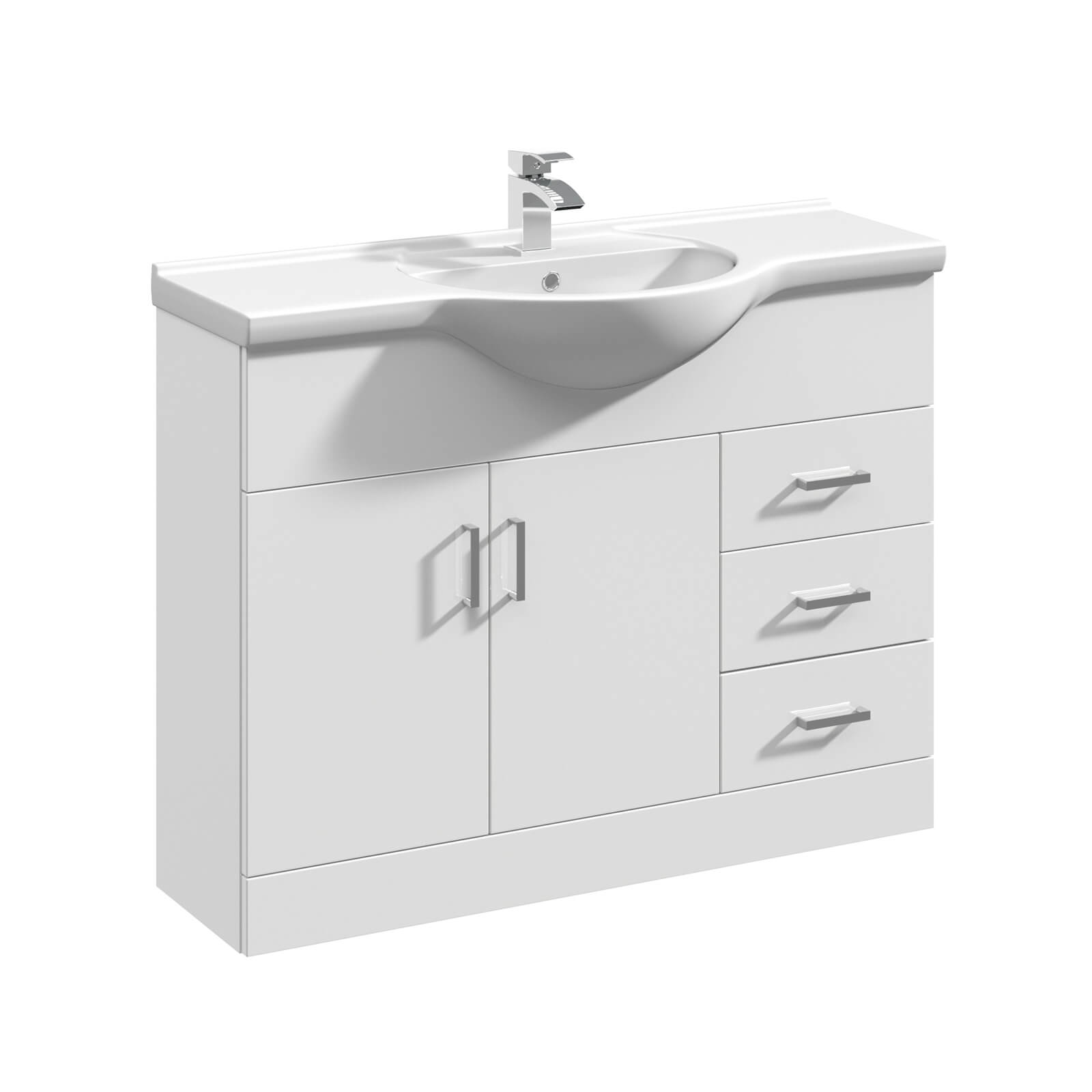 Balterley Orbit 1050mm Freestanding Unit with Basin 1 - Gloss White Price Comparisons | Compare The Build