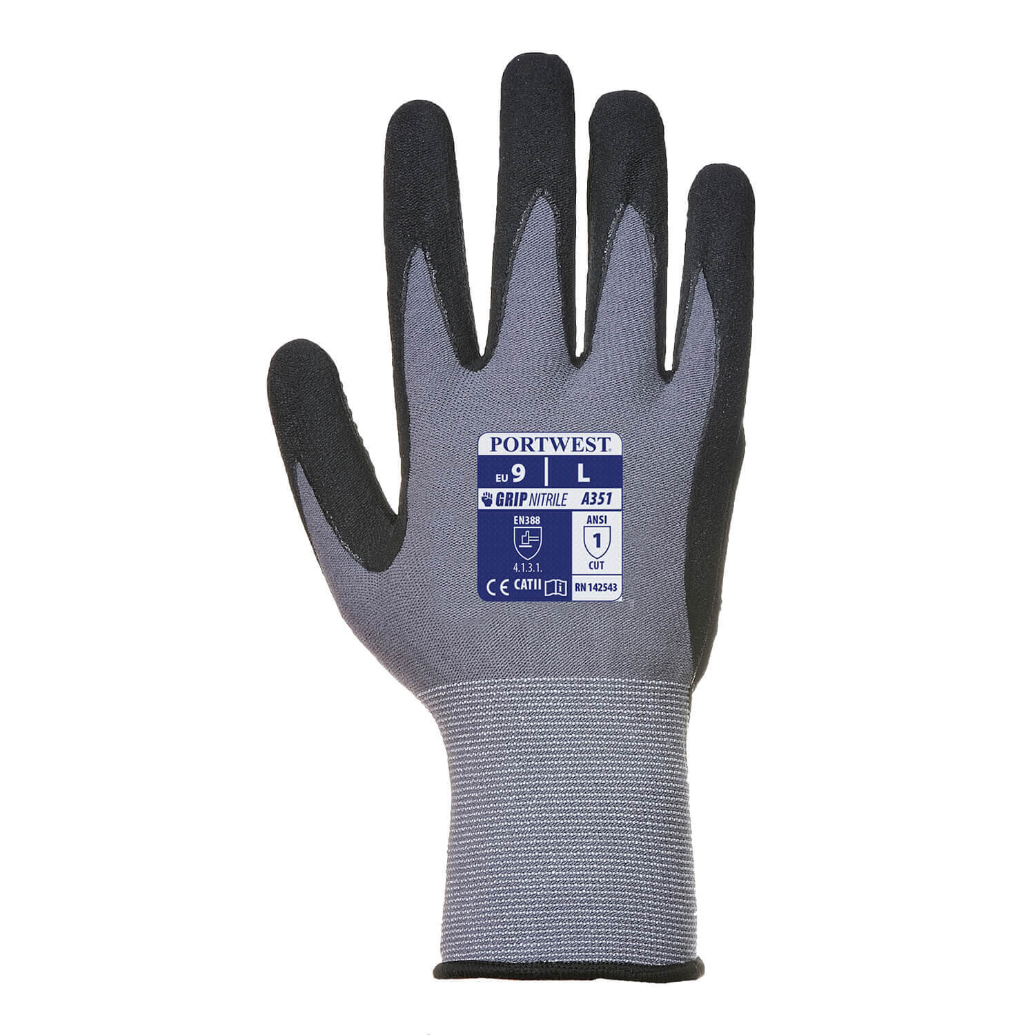 Portwest Dermiflex Plus Glove Black / Grey 2XL | Compare The Build