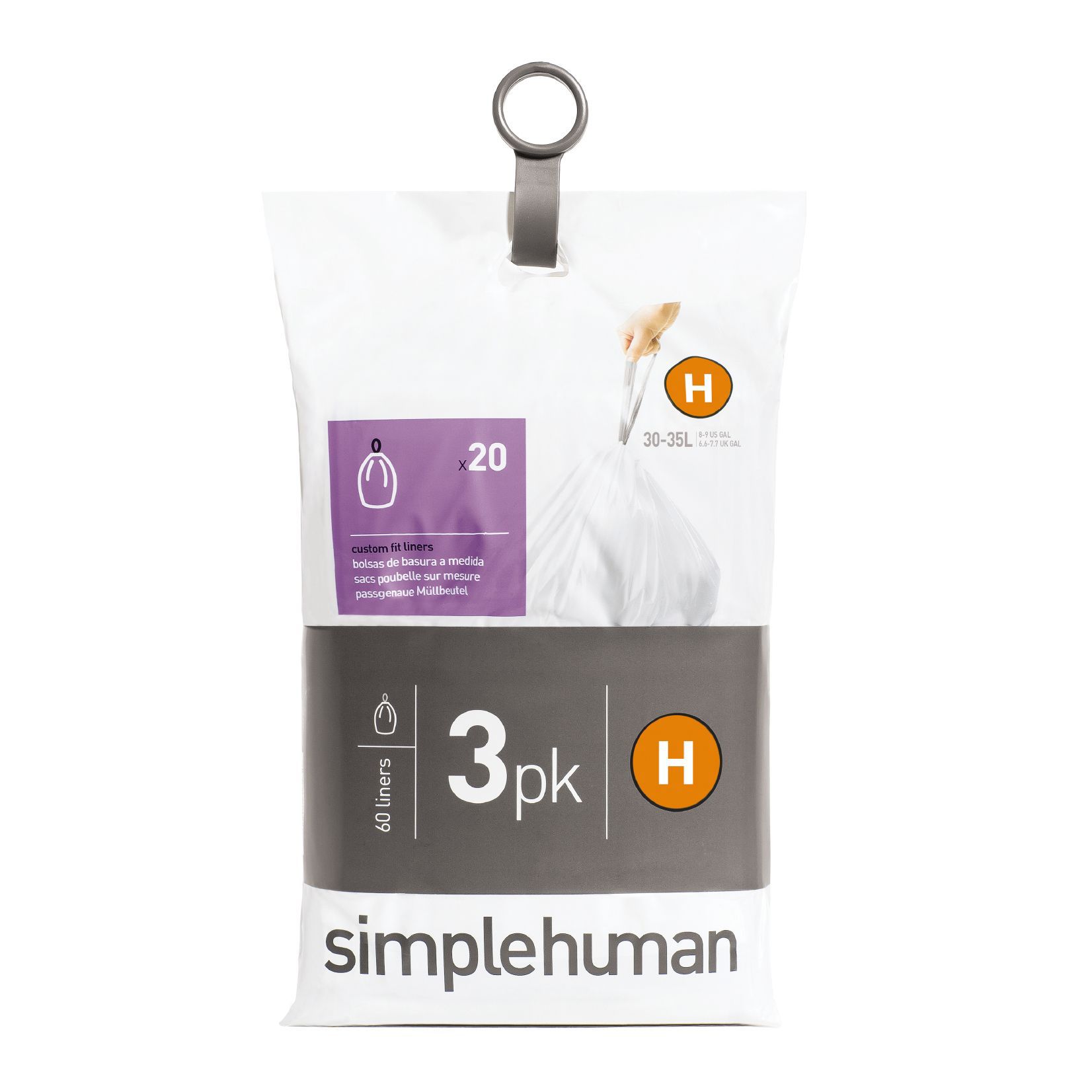 Simplehuman White Plastic Bin Liner, Pack Of 60 | Compare The Build