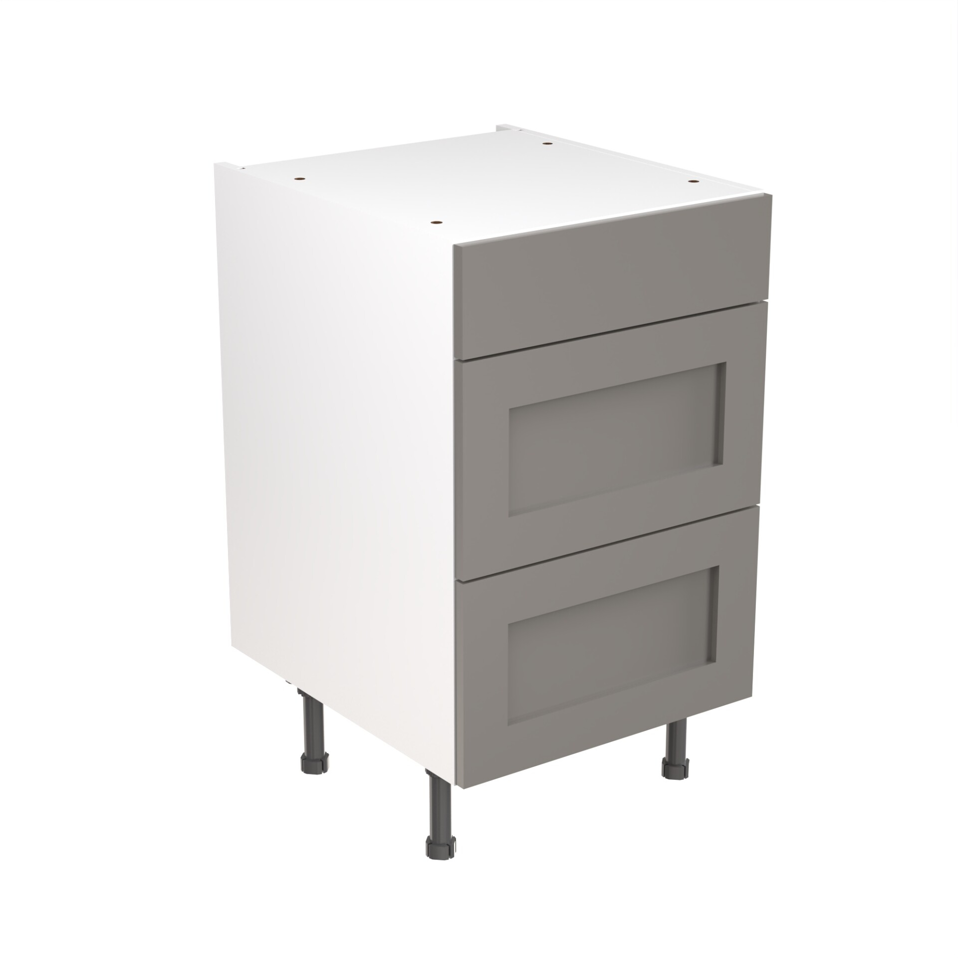 Flatpack Three Drawer Base Unit Shaker Ultra Matt Dust Grey 500mm - FKKH0841 | Compare The Build