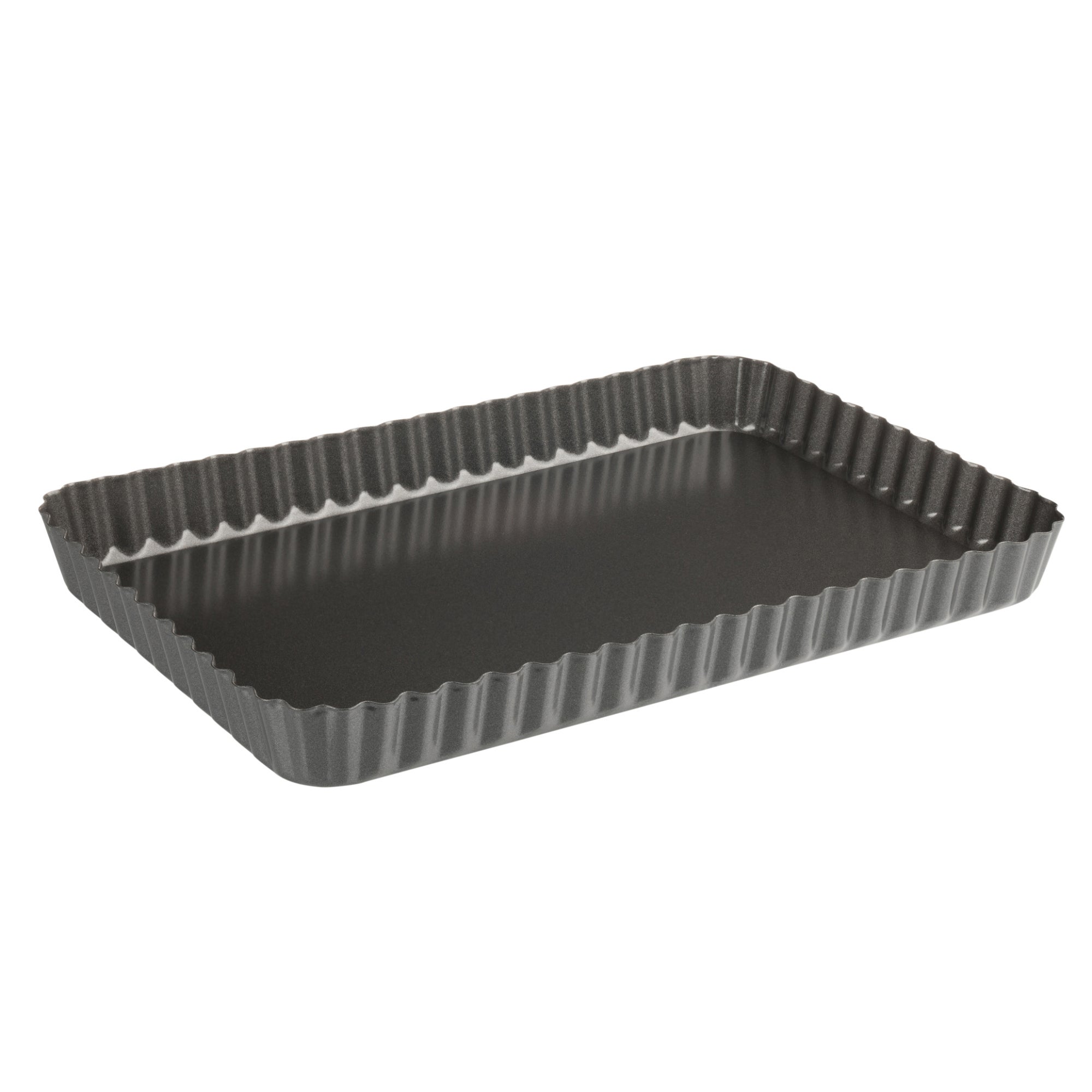 Luxe 31cm Rectangular Loose Base Fluted Quiche Pan Grey Price Comparisons | Compare The Build