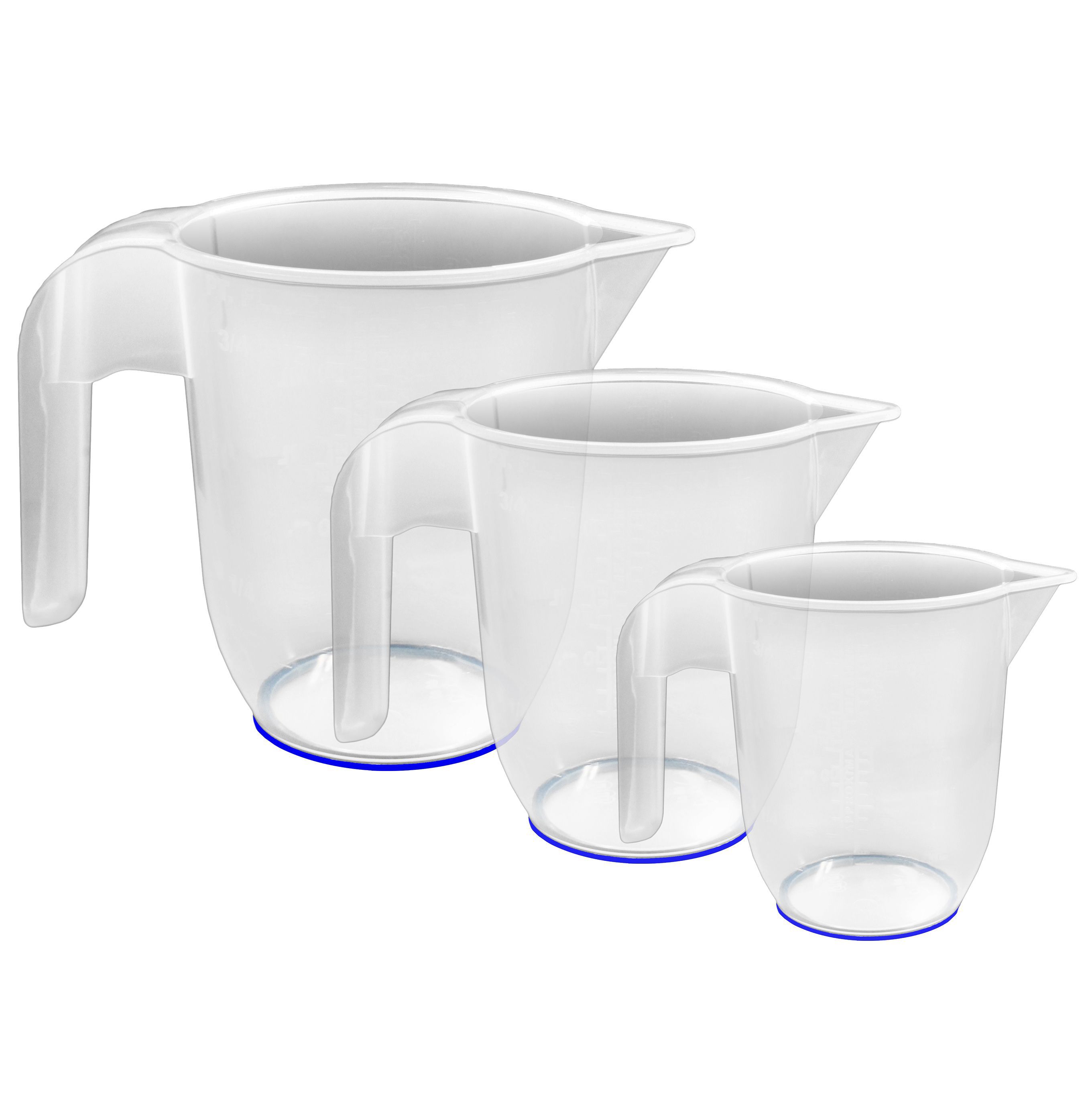 Sure Grip Clear Polypropylene Plastic Measuring Jug, Set Of 3 | Compare The Build