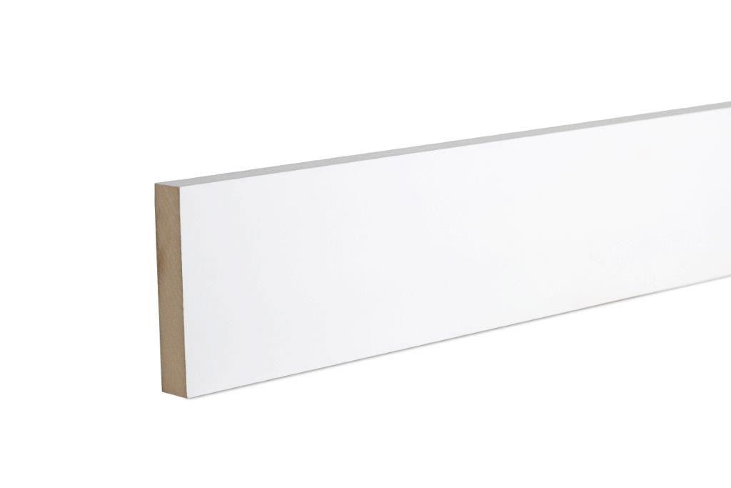 Primed White MDF Square edge Skirting board (L)2.4m (W)94mm (T)18mm, Pack of 4 | Compare The Build