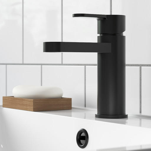 Merano Arvan Basin Mixer Tap with Waste - Matt Black Price Comparisons | Compare The Build