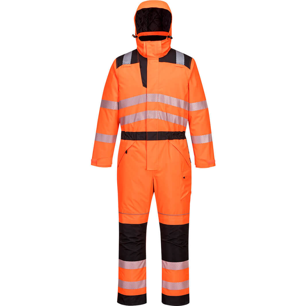 Oxford Weave 300D Class 3 PW3 Hi Vis Winter Coverall Orange / Black 2XL 31" | Compare The Build