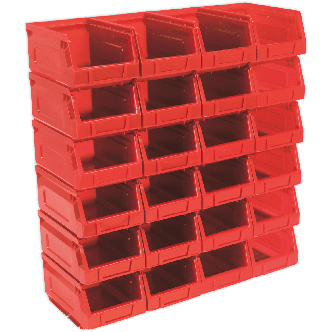 Sealey Plastic Storage Bin 105 x 165 x 83mm RED Pack of 24 | Compare The Build