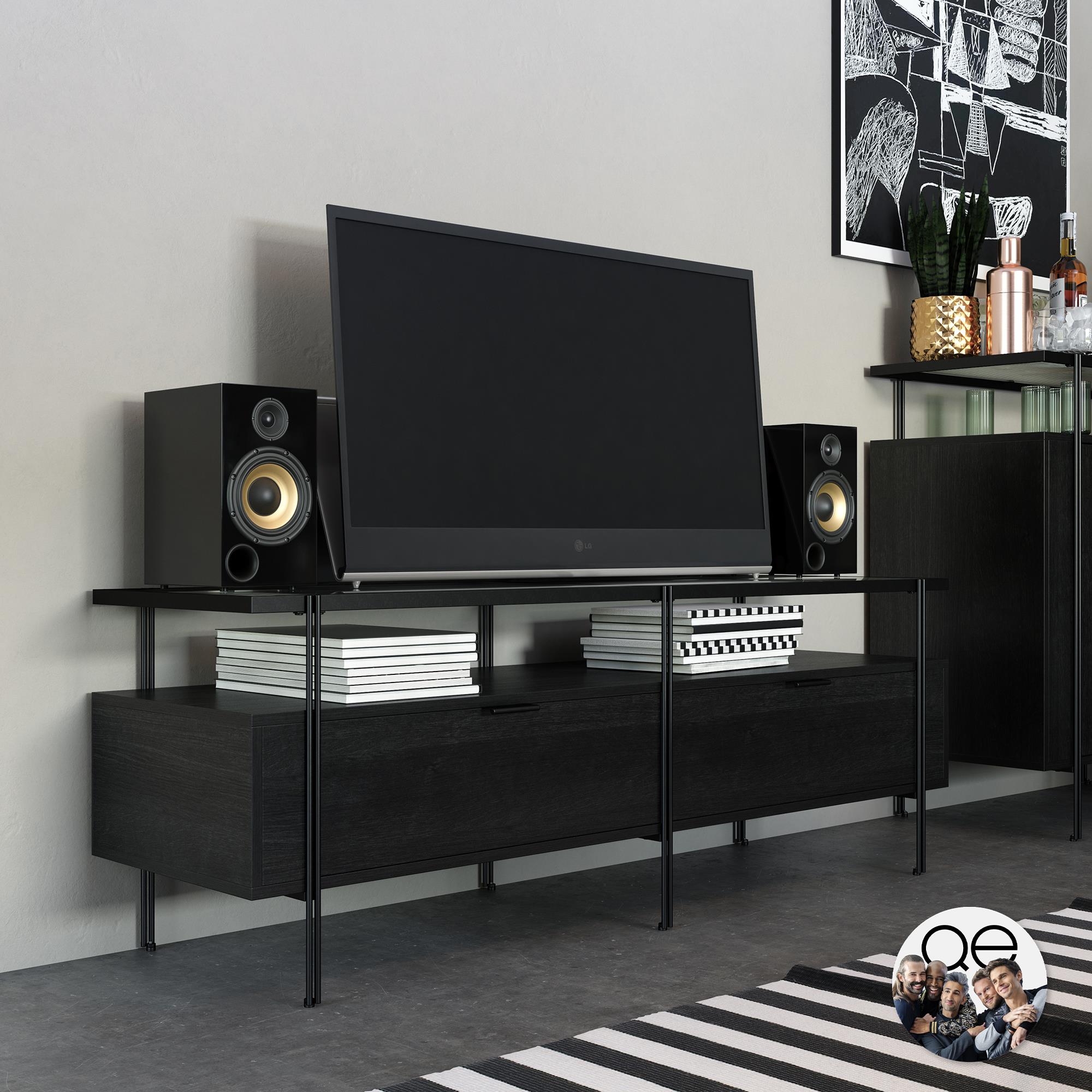 Queer Eye Wainwright TV Stand, Black Oak Black Price Comparisons | Compare The Build