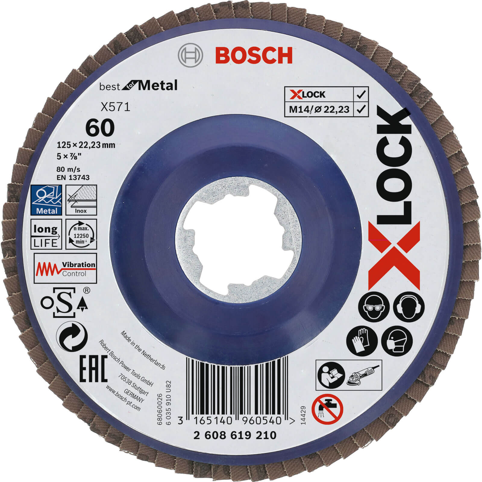 Bosch X Lock Zirconium Abrasive Straight Flap Disc 125mm 60g Pack of 1 | Compare The Build