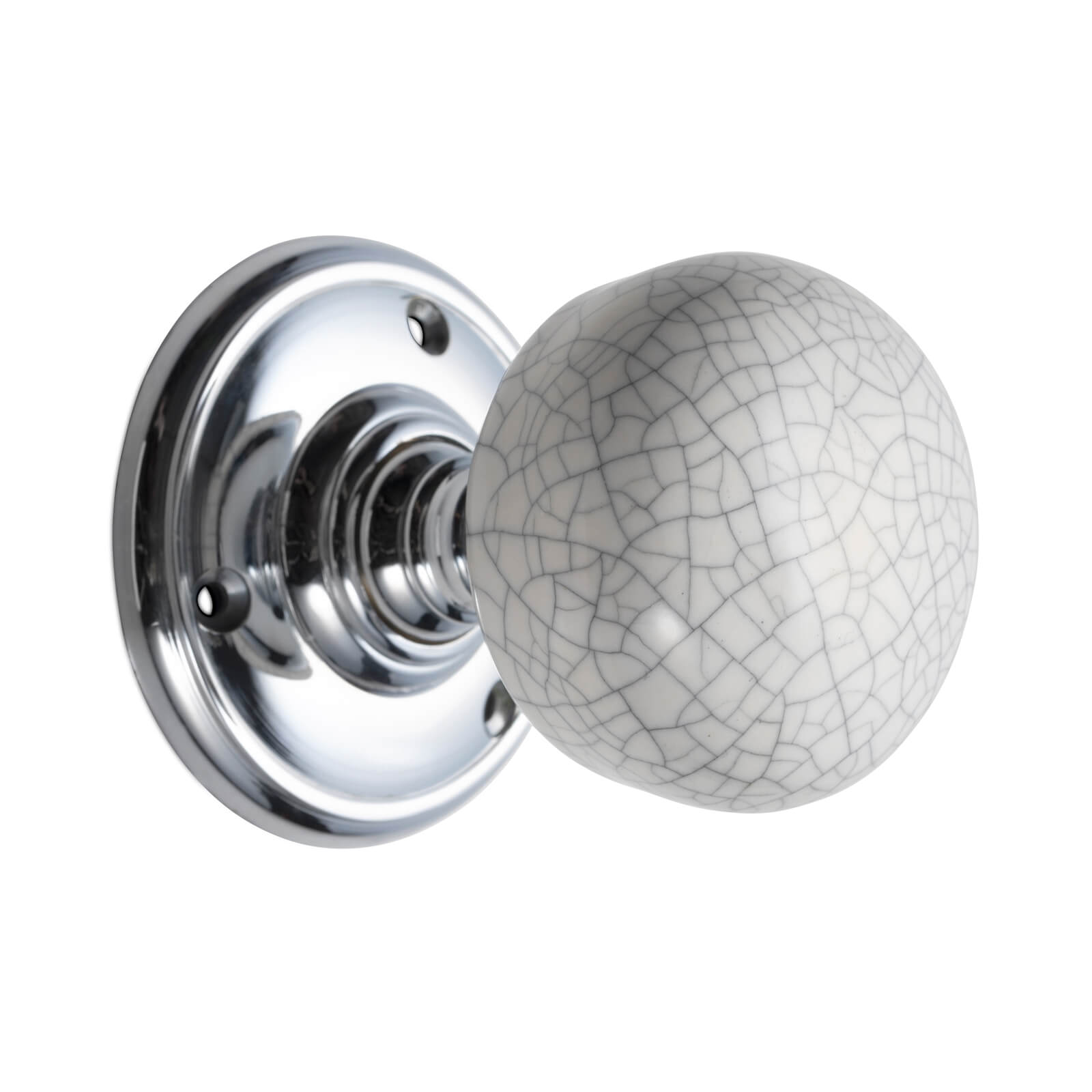 Sandleford Pittville Ceramic Mortice Knob Set - Grey Crackle & Polished Chrome | Compare The Build