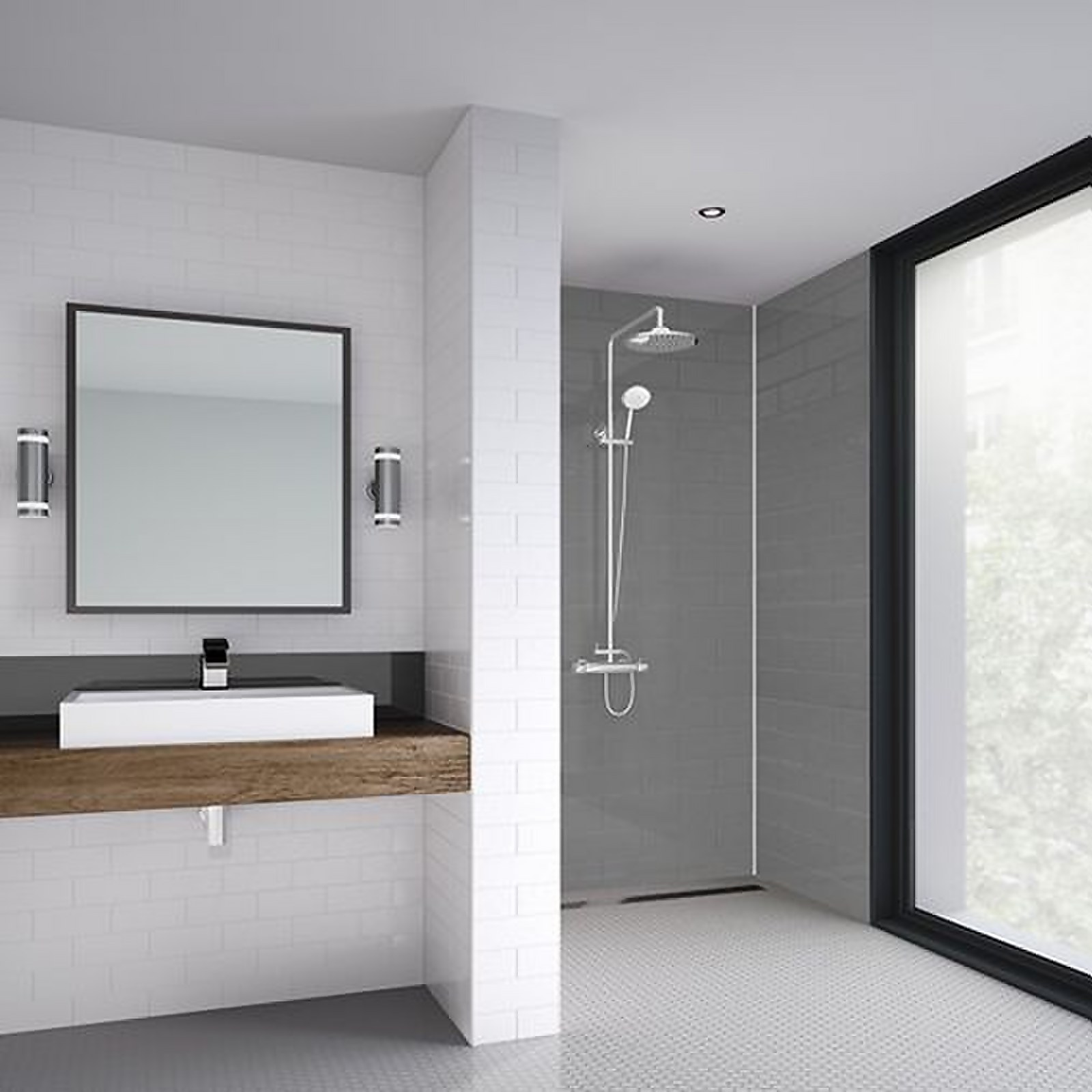 Wetwall Grey - 1220mm - Shower Panel - Composite Price Comparisons | Compare The Build