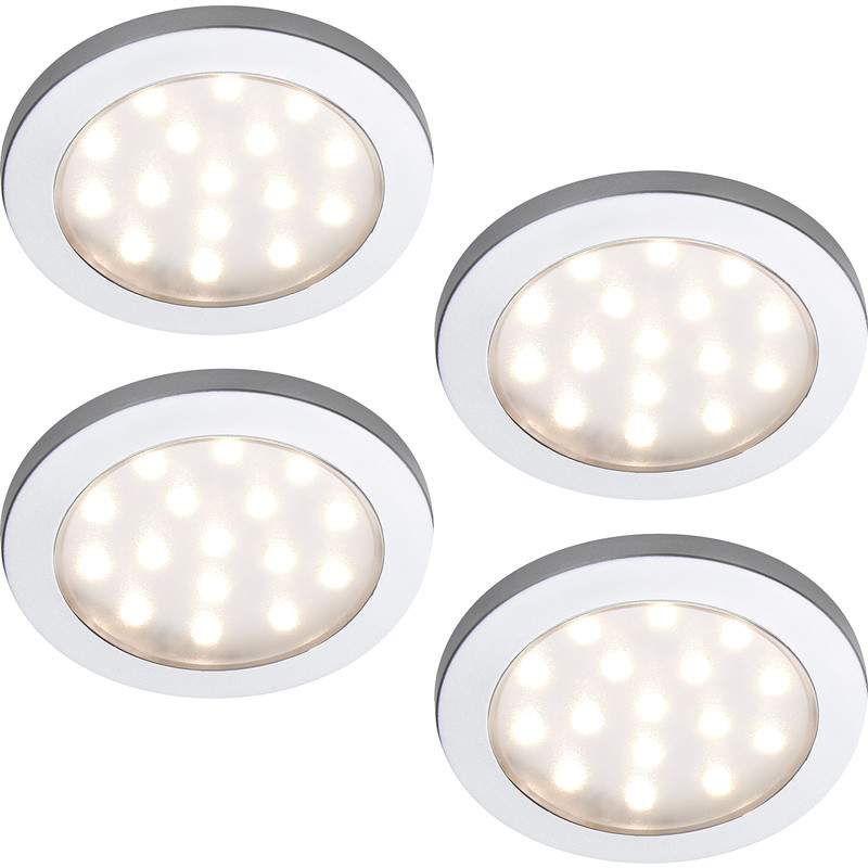 Sensio Pinto LED Round Under Cabinet Light Kit 24V Warm White (4 Pack) Steel | Compare The Build