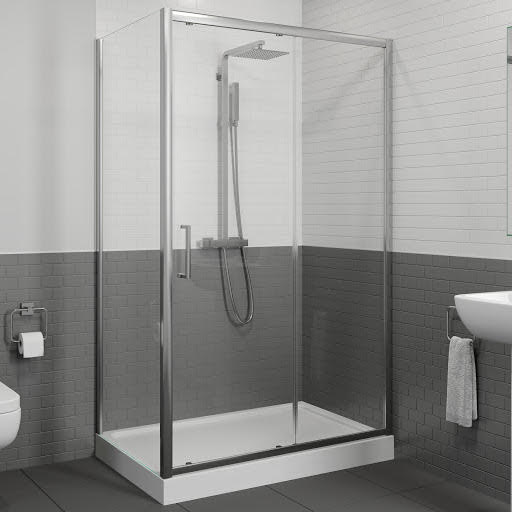 Diamond Sliding Shower Enclosure 1200 x 800mm with Easy Plumb Tray - 8mm | Compare The Build