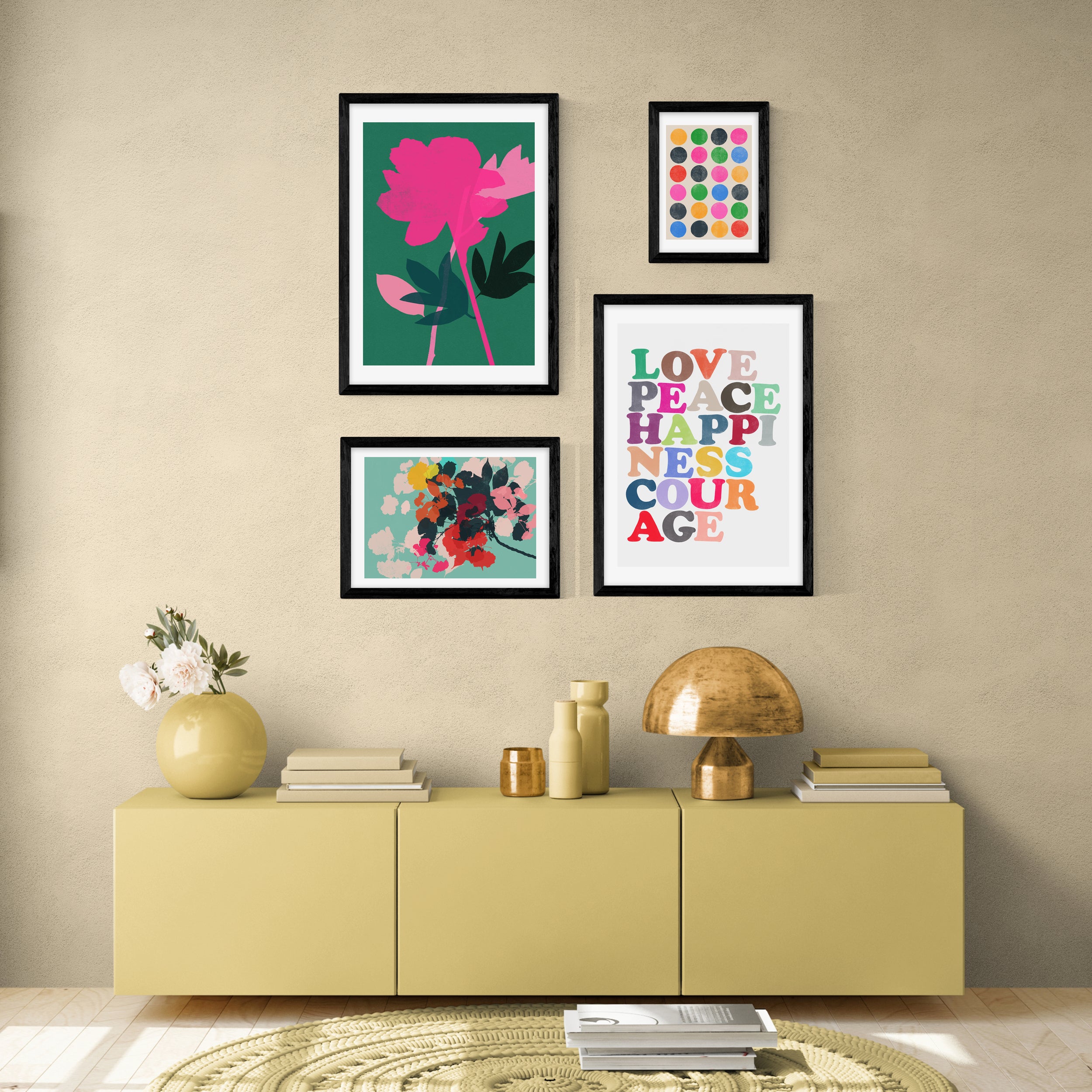 Set of 4 East End Prints Happiness Prints MultiColoured Price Comparisons | Compare The Build