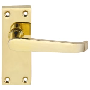 Victorian Straight Polished Brass Latch Door Handle - 1 Pair Price Comparisons | Compare The Build