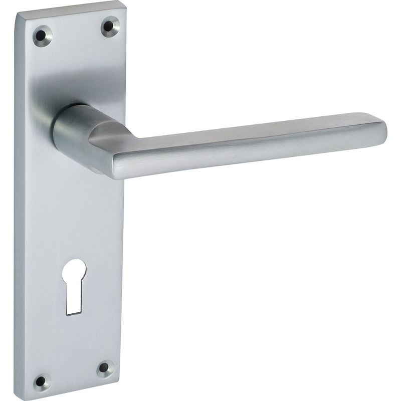 Eclipse Auriga Door Handles Satin Lock (Pair) in Chrome Zinc/Aluminium | Compare The Build