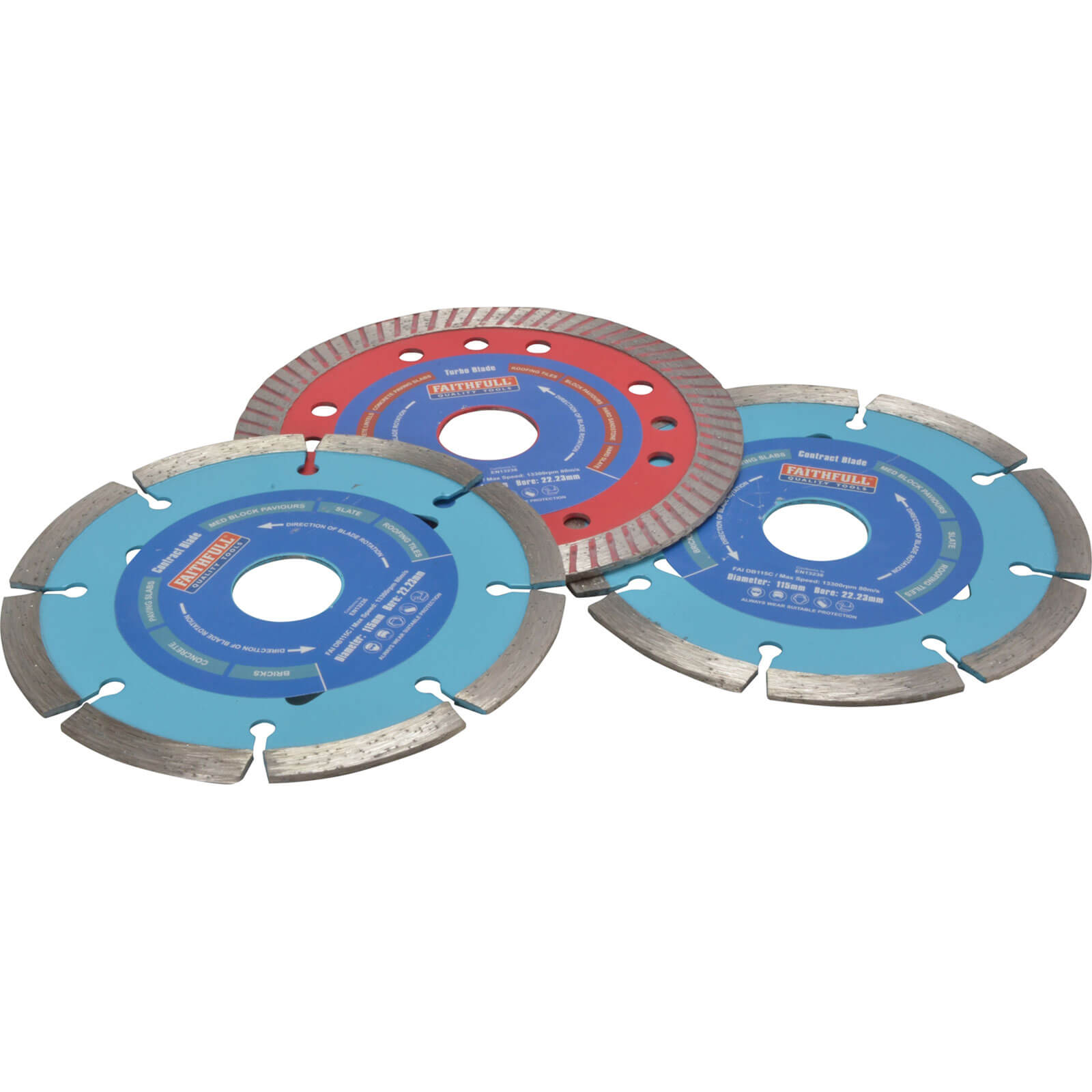 Faithfull 3 Piece Diamond Cutting Disc Set | Compare The Build