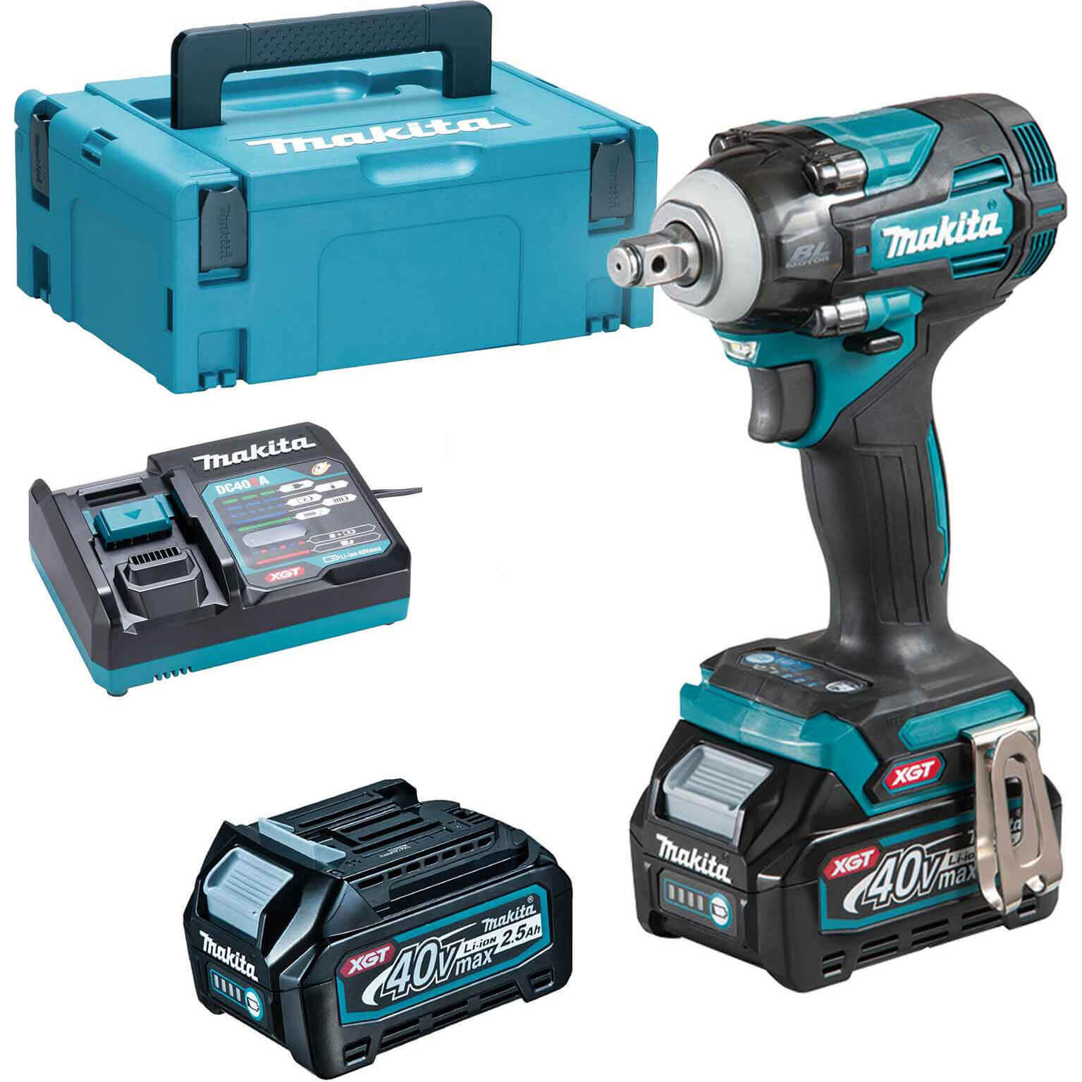 Makita TW004G 40v Max XGT Cordless 1/2" Brushless Drive Impact Wrench 2 x 2.5ah Li-ion Charger Case Price Comparisons | Compare The Build